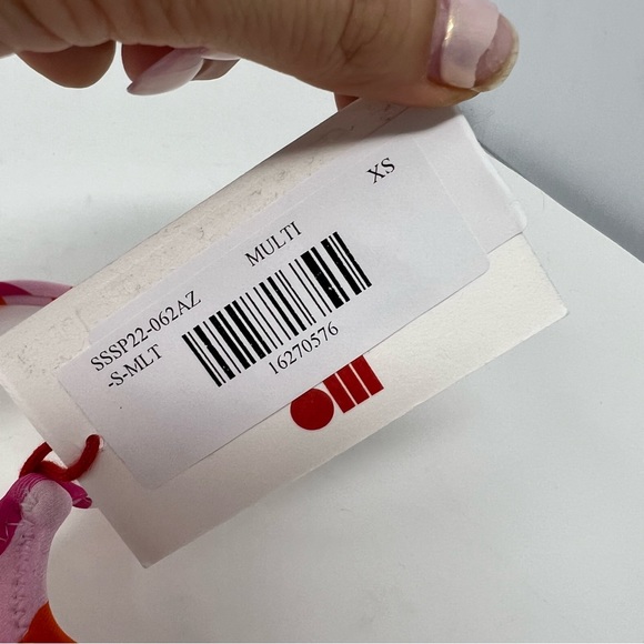 NWT Solid & Striped Elsa Abstract Pink Orange Bikini Top Size XS - Picture 4 of 5